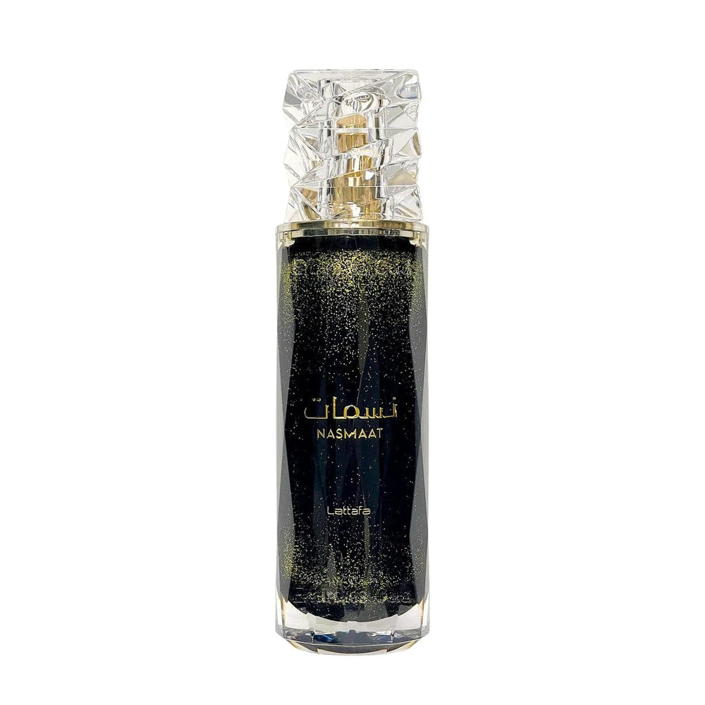 Lattafa Nasmaat base-warmth emphasizes caramel-vanilla and sandalwood