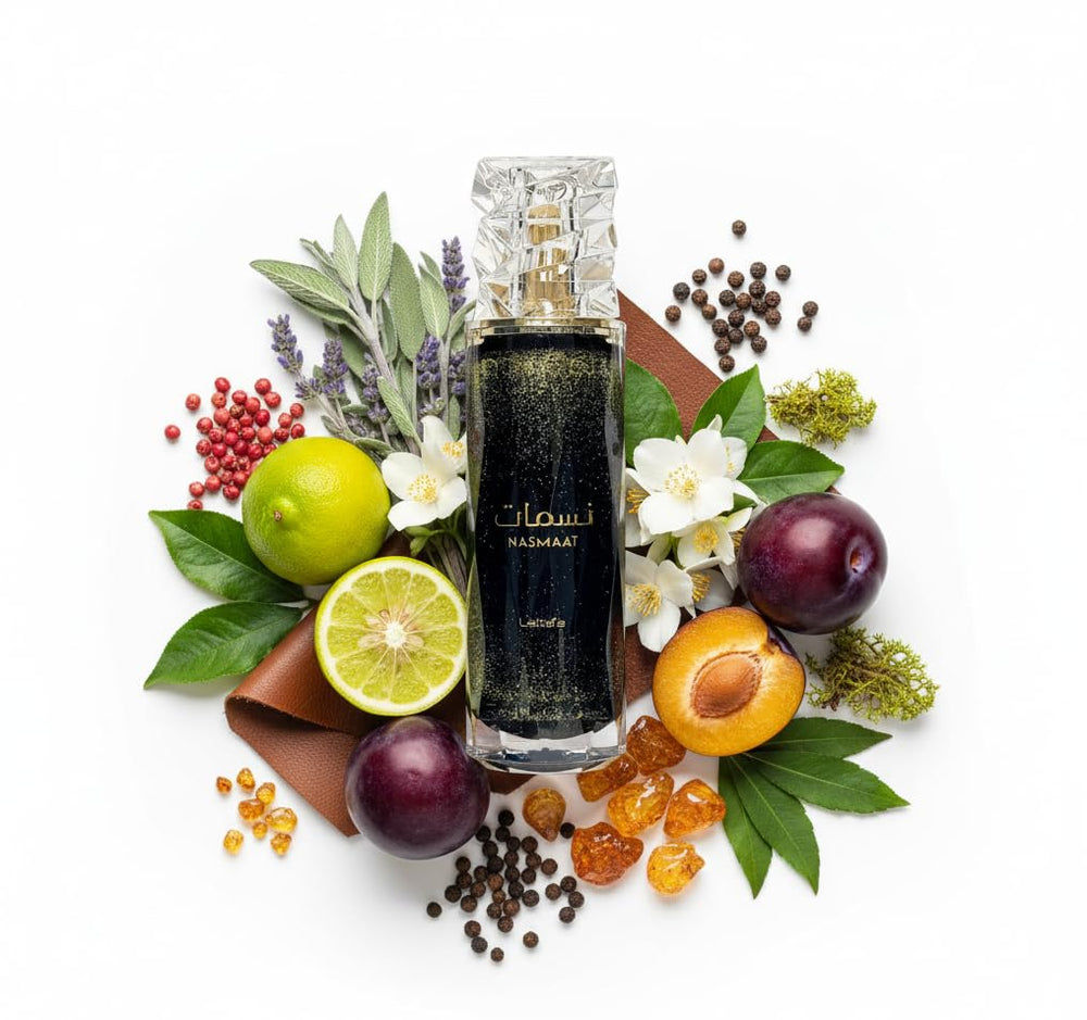 Lattafa Nasmaat floral-heart shows magnolia and jasmine with airy romance