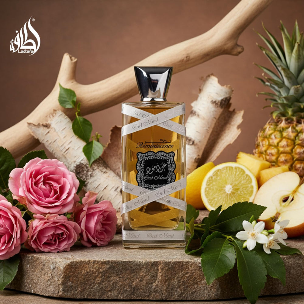 Lattafa Oud Mood Reminiscence floral-spice profile for versatile daytime wear.