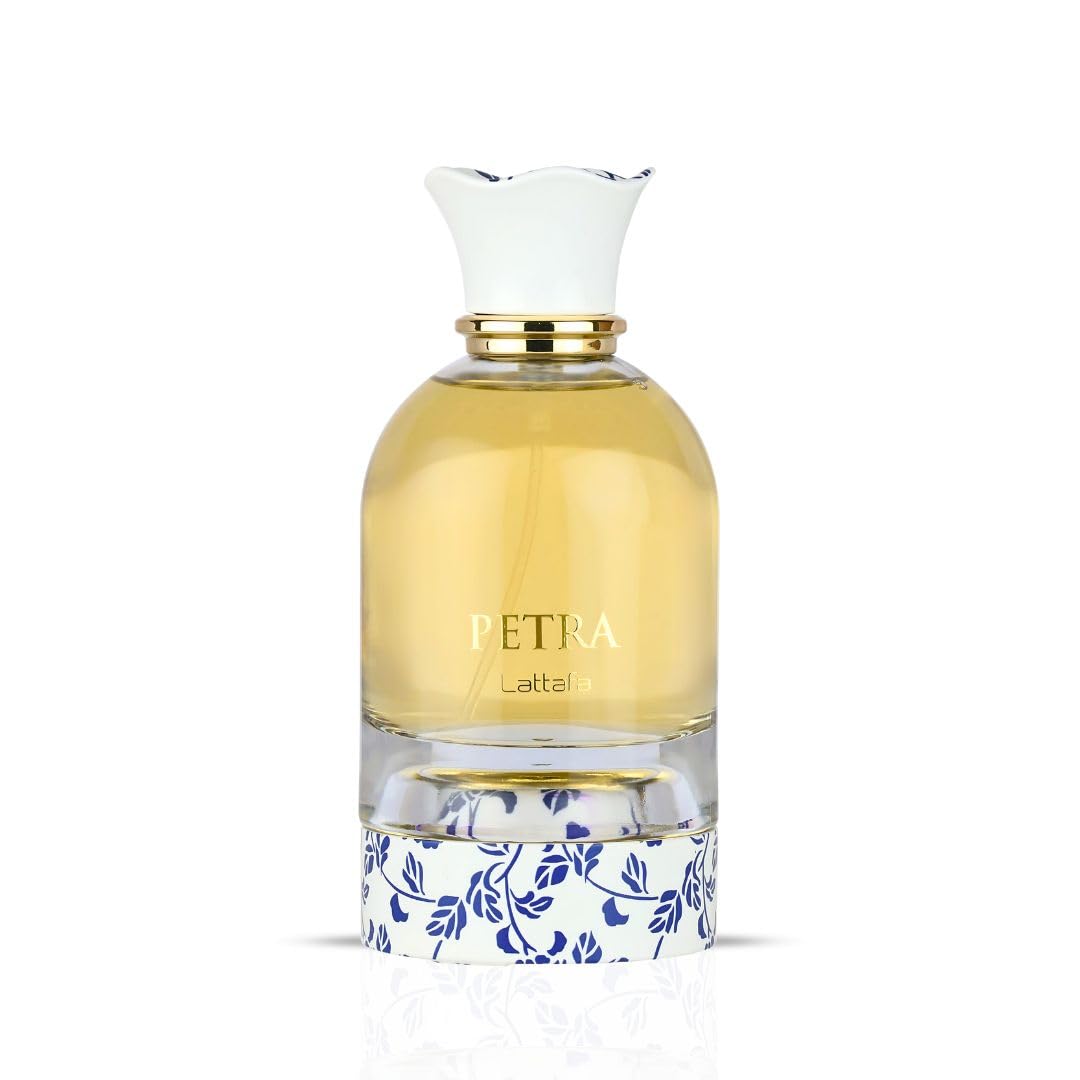 Lattafa Petra EDP close-up cap highlights premium detailing and refined presentation