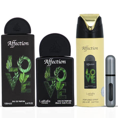 Elegant gift box of Lattafa Pride Affection set for gifting.