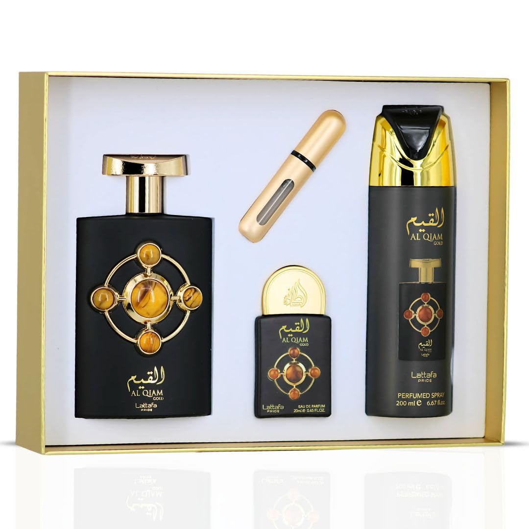 Lattafa Pride Al Qiam Gold EDP spray 3.4 oz bottle for lasting fragrance