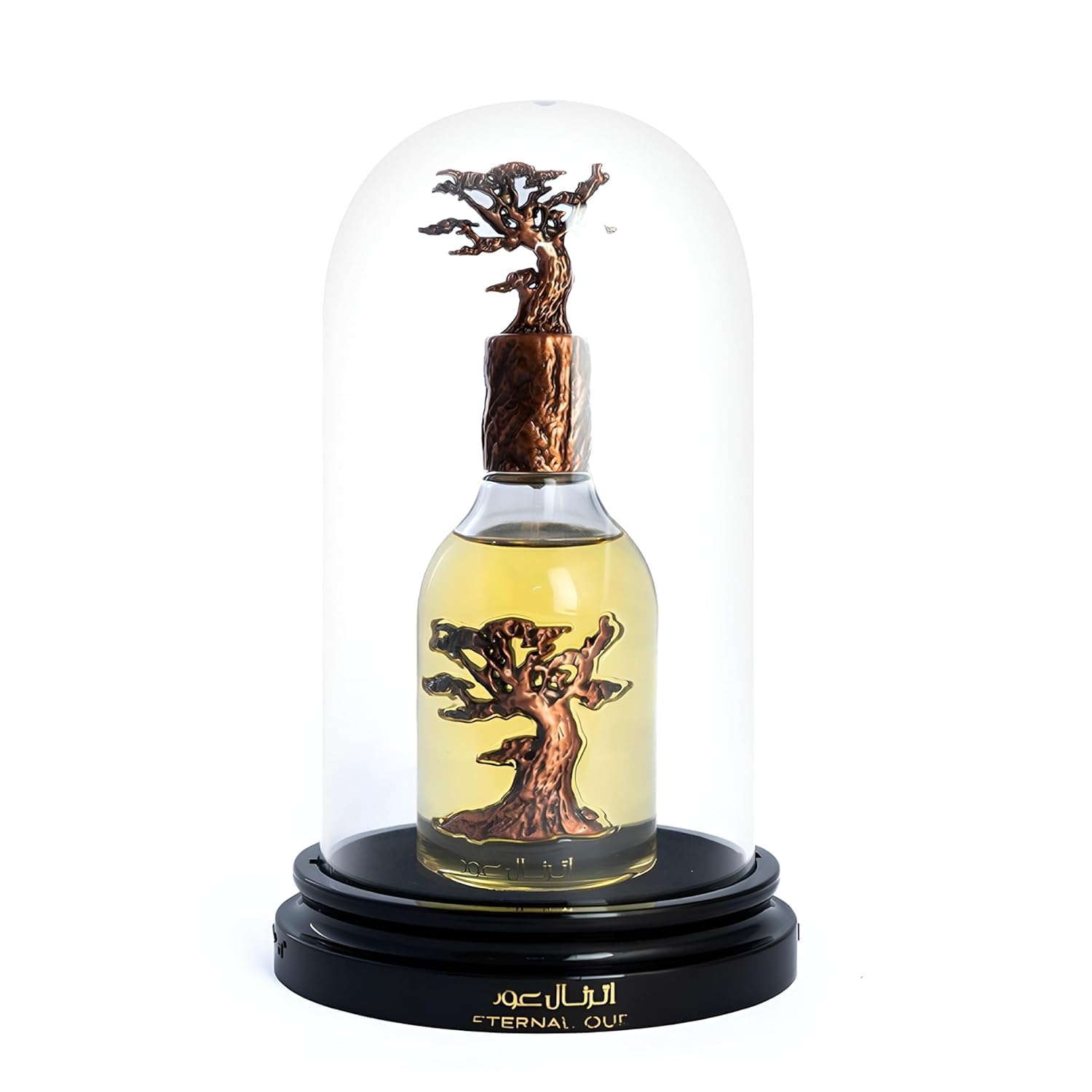 Lattafa Pride Eternal Oud amber-woody aroma concept seen in a premium visual for evenings