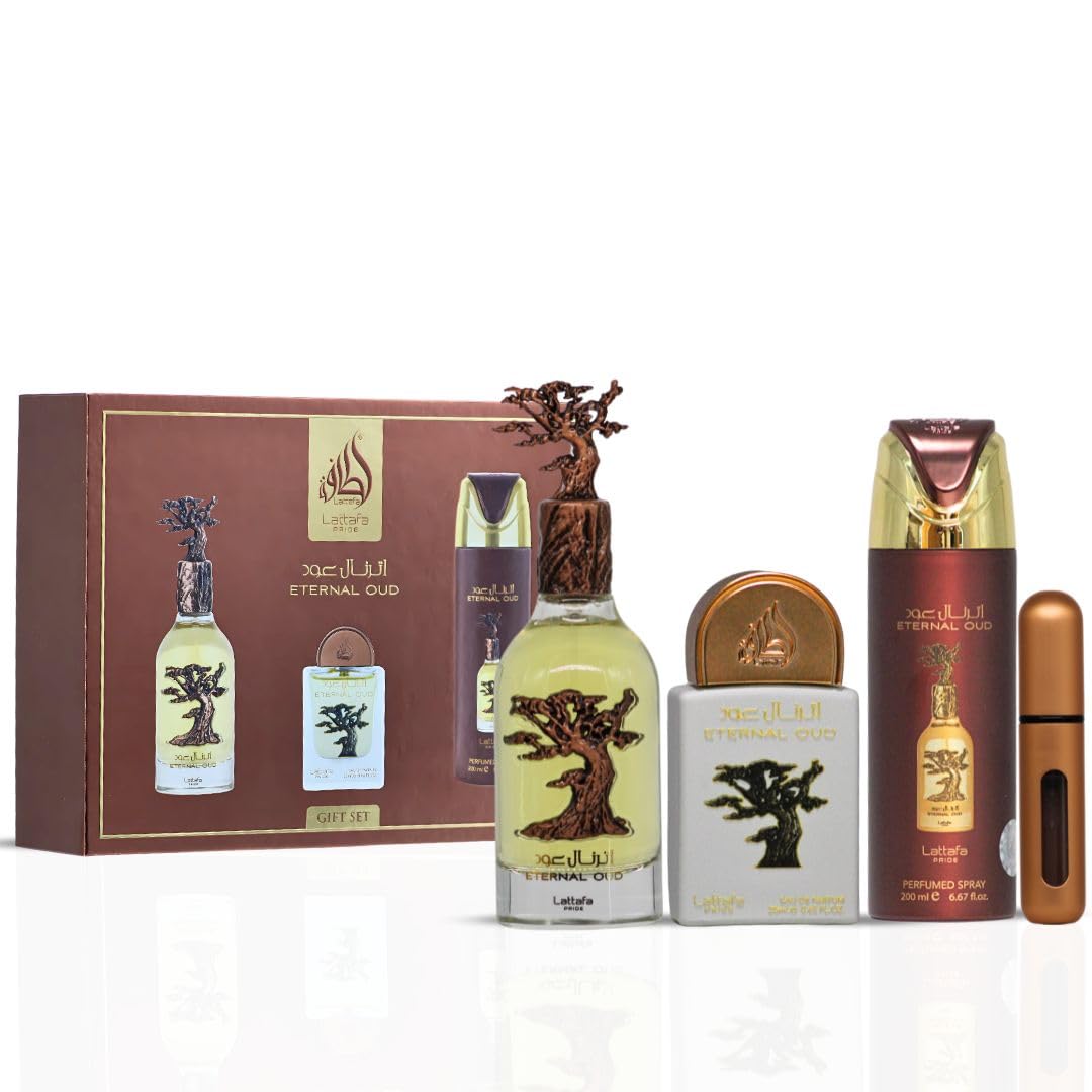 Lattafa Pride Eternal Oud mini EDP 20ml for on-the-go refreshment.