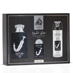 Lattafa Pride Ishq Al Shuyukh Silver 3.4 oz bottle for daily wear and confident presence.