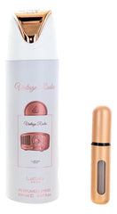 Lattafa Pride Vintage Radio perfumed spray highlighting smoky woods notes for nights.