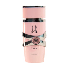 Lattafa set display shows both Asad and Yara for a two-fragrance collection.