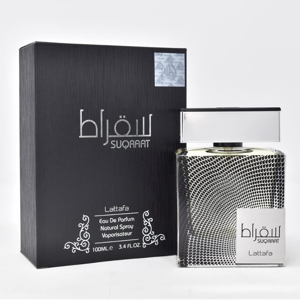 Lattafa Suqraat spray application, ideal for quick freshening before a date.