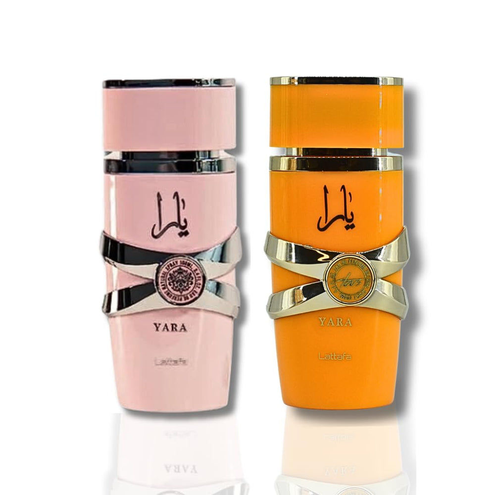 Lattafa Yara bottle close-up showing warm notes for evening wear.