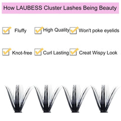 LAUBESS includes 240 lash clusters for generous volume.