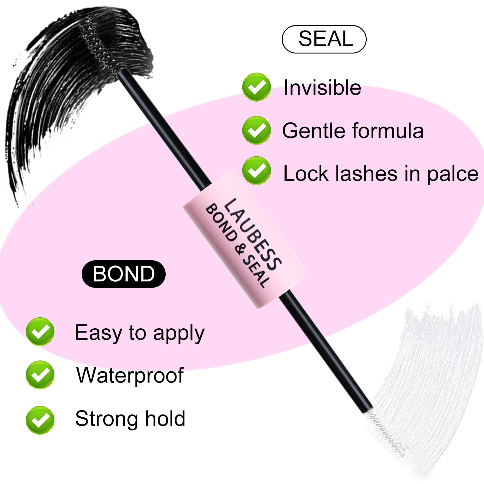 LAUBESS apply-under-natural-lashes for seamless grafting and even coverage.