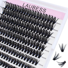 LAUBESS cluster lashes mixed length for customizable volume at home.