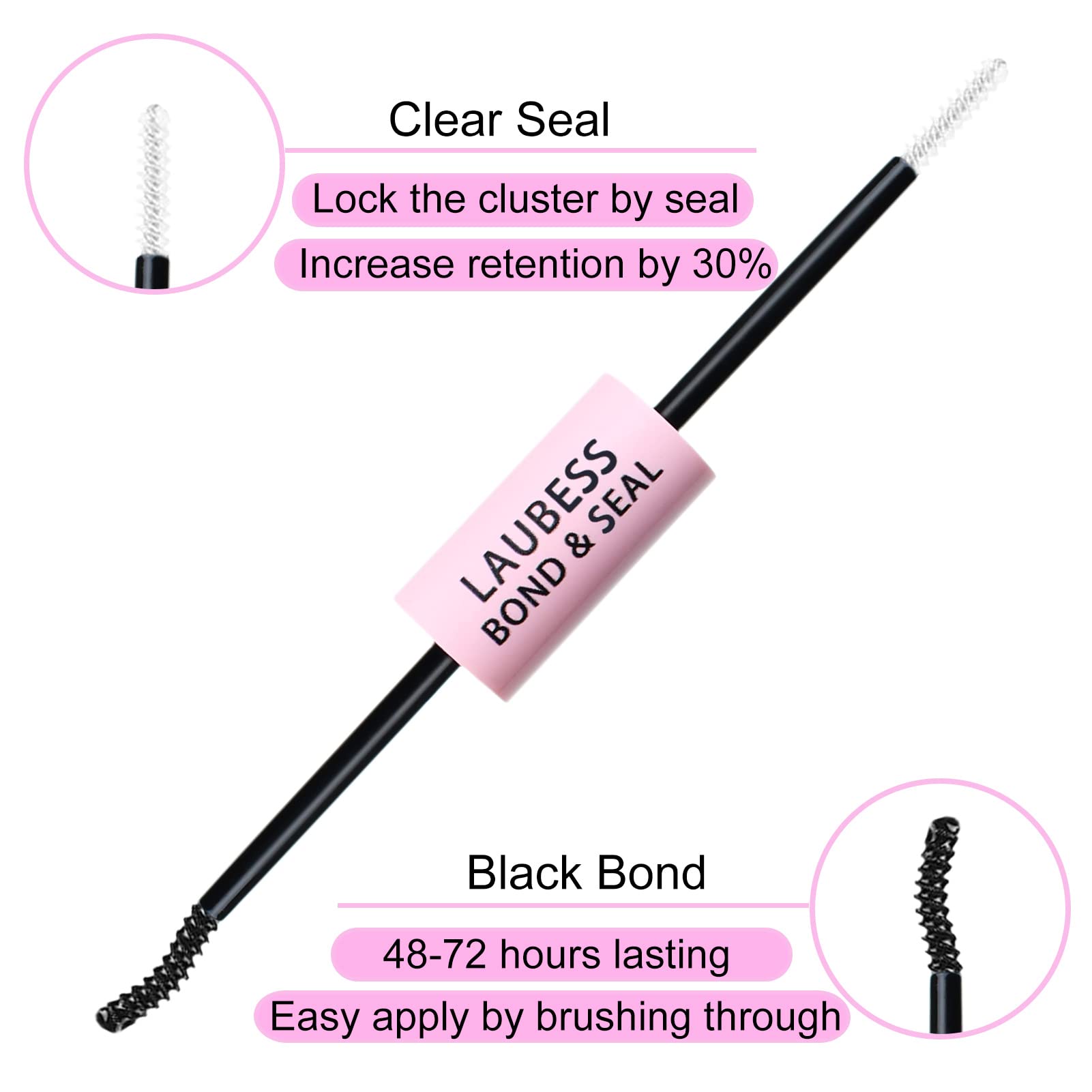 LAUBESS curved mini mascara brush aids precise bond application.