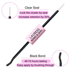 LAUBESS curved mini mascara brush aids precise bond application.