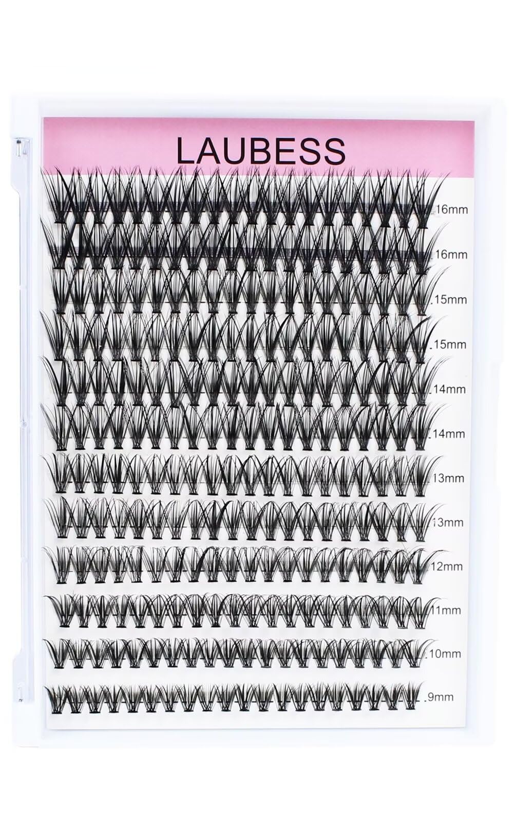 LAUBESS DIY eyelash extension 240pcs front view with mixed-length clusters for versatile looks.