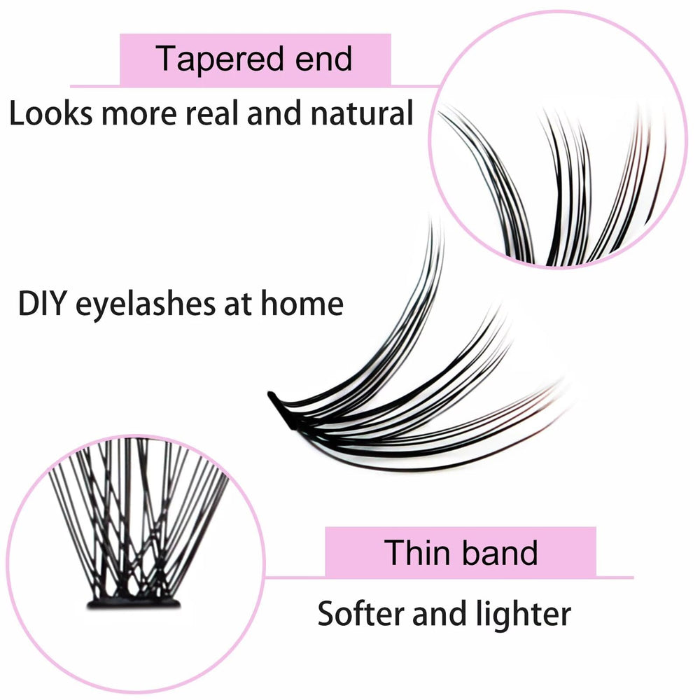 LAUBESS 30D clusters ready for DIY lash application with simple tool setup.