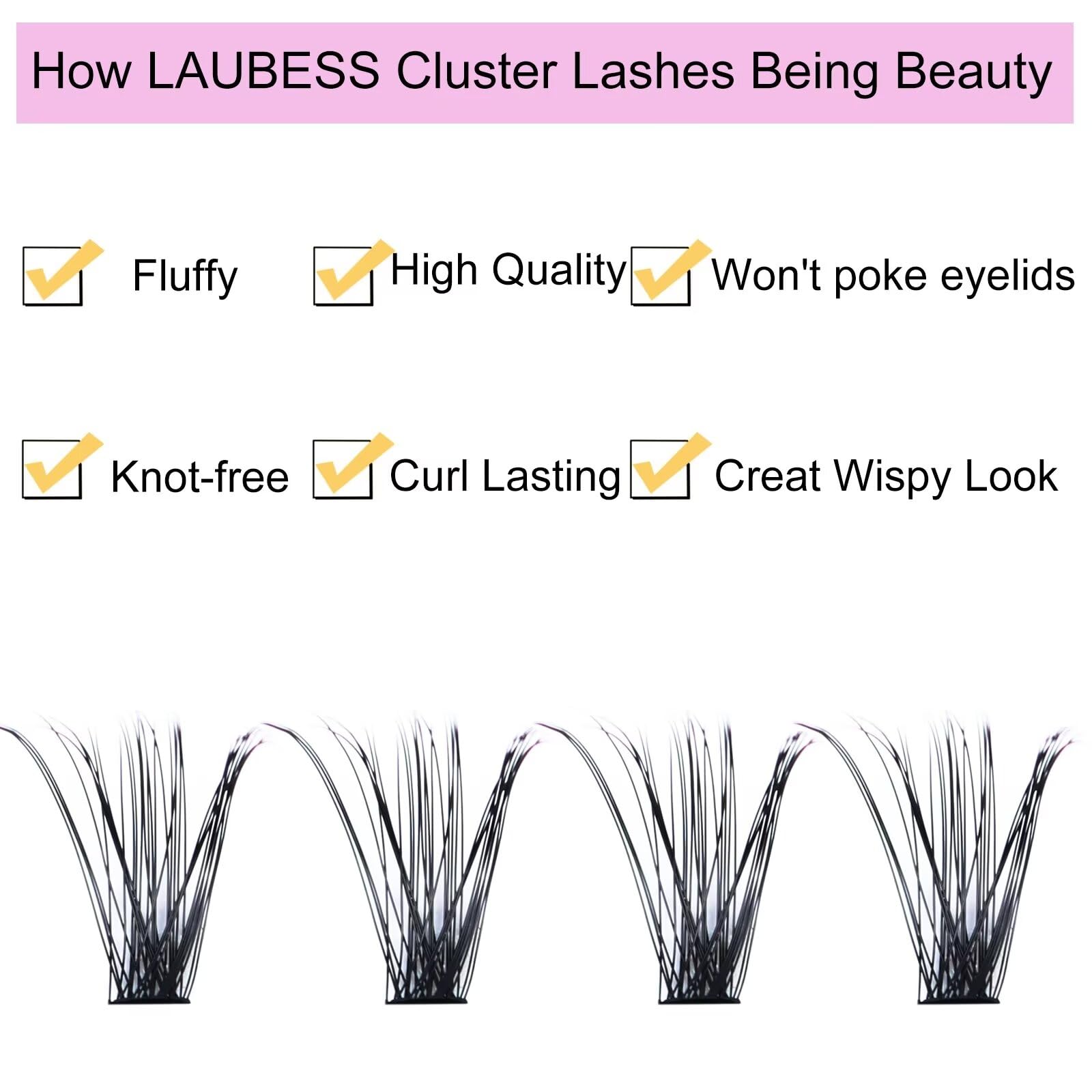 LAUBESS easy-application clusters simplify at-home lash styling.