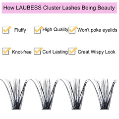 LAUBESS easy-application clusters simplify at-home lash styling.