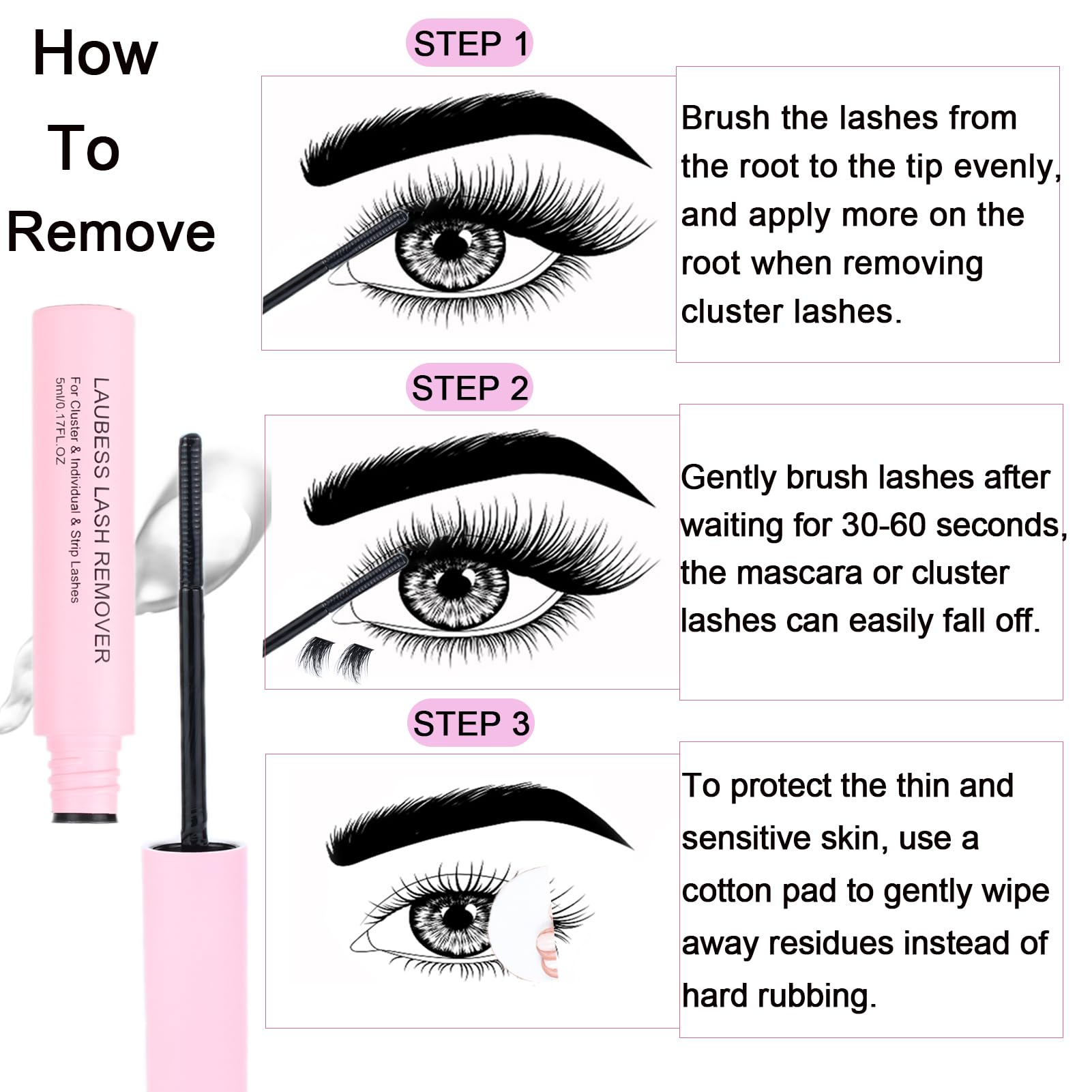 LAUBESS LASH beginner-friendly kit use example shows easy DIY steps.
