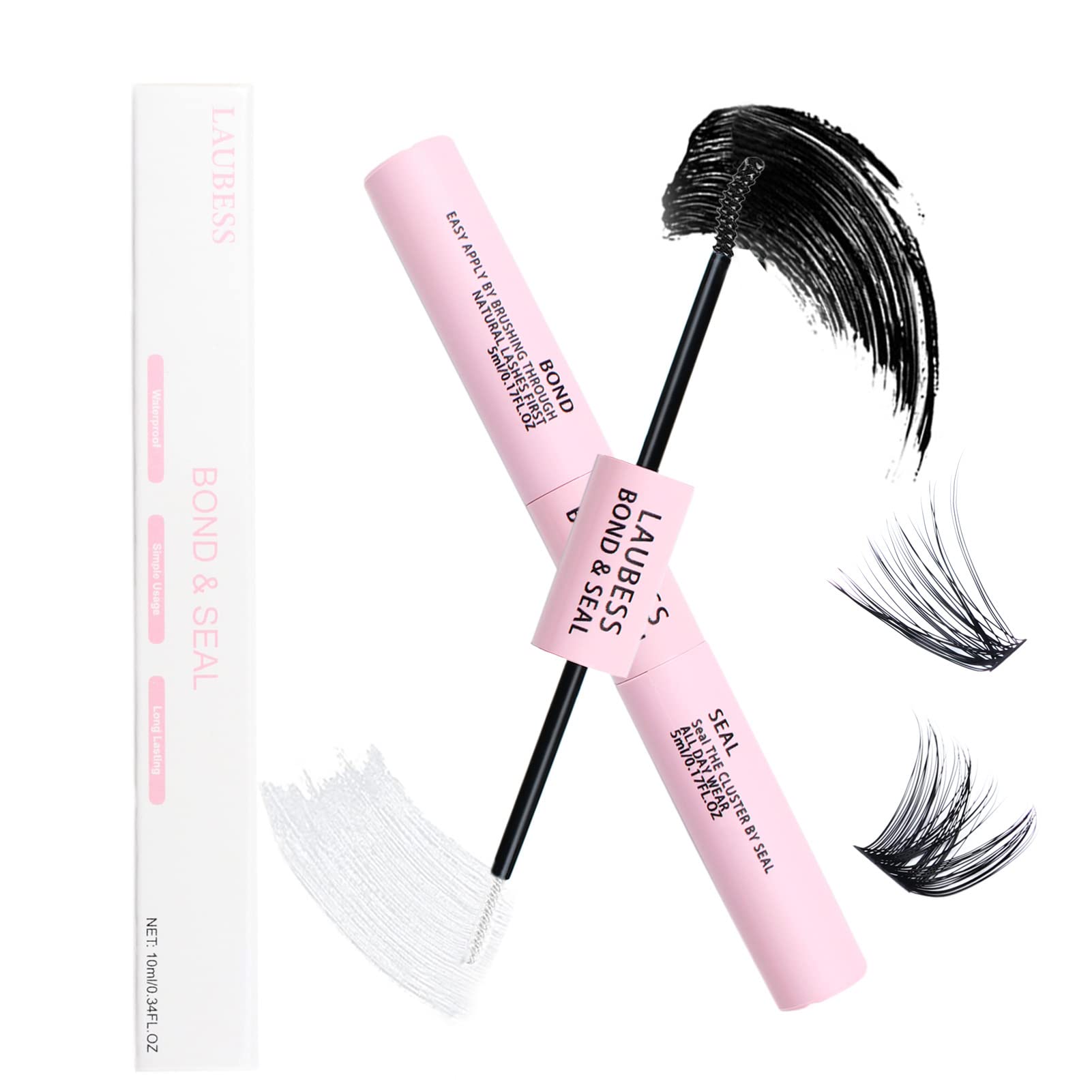 LAUBESS lash bond-seal bottle 5ml with a clear, odorless formula for strong adhesion.