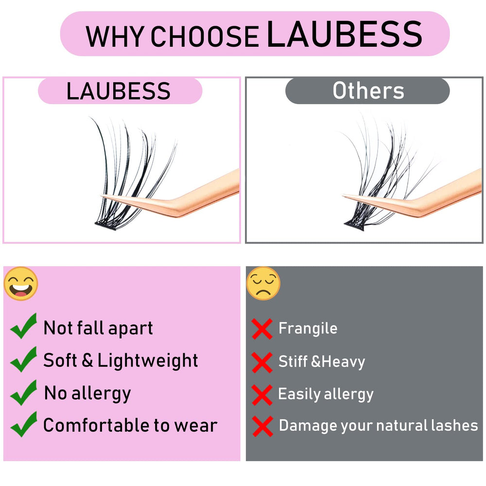 LAUBESS lash clusters are beginner-friendly for easy at-home lash DIY.