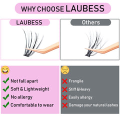 LAUBESS lash clusters are beginner-friendly for easy at-home lash DIY.