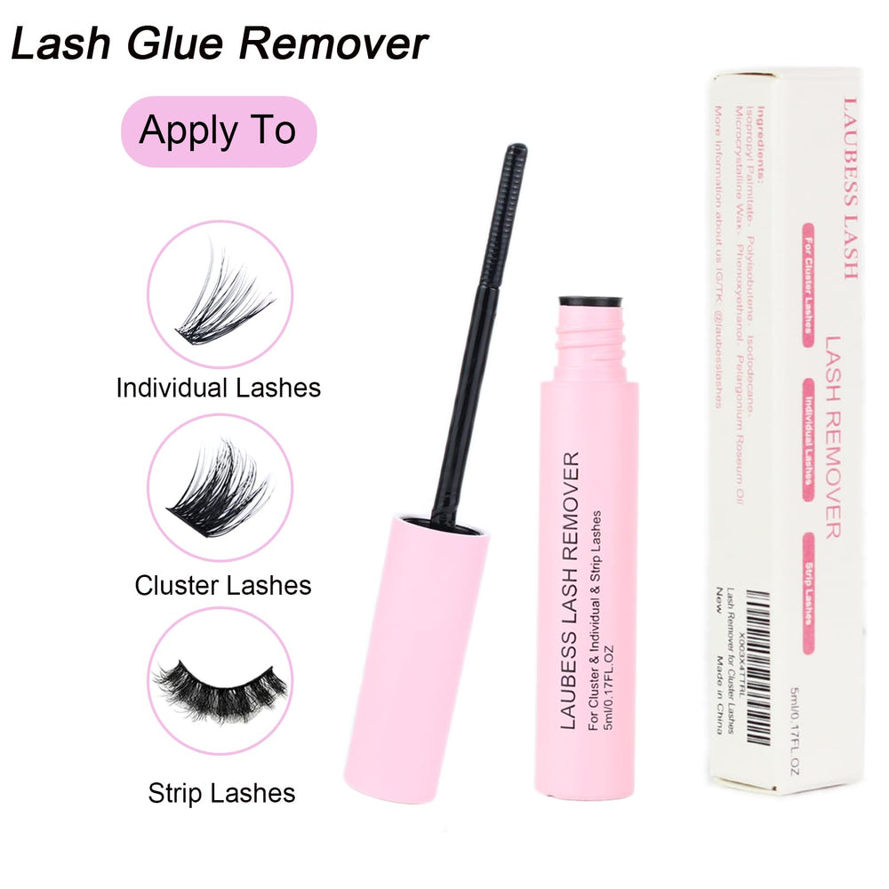 5ml bottle close-up of LAUBESS LASH Remover for cluster lashes.