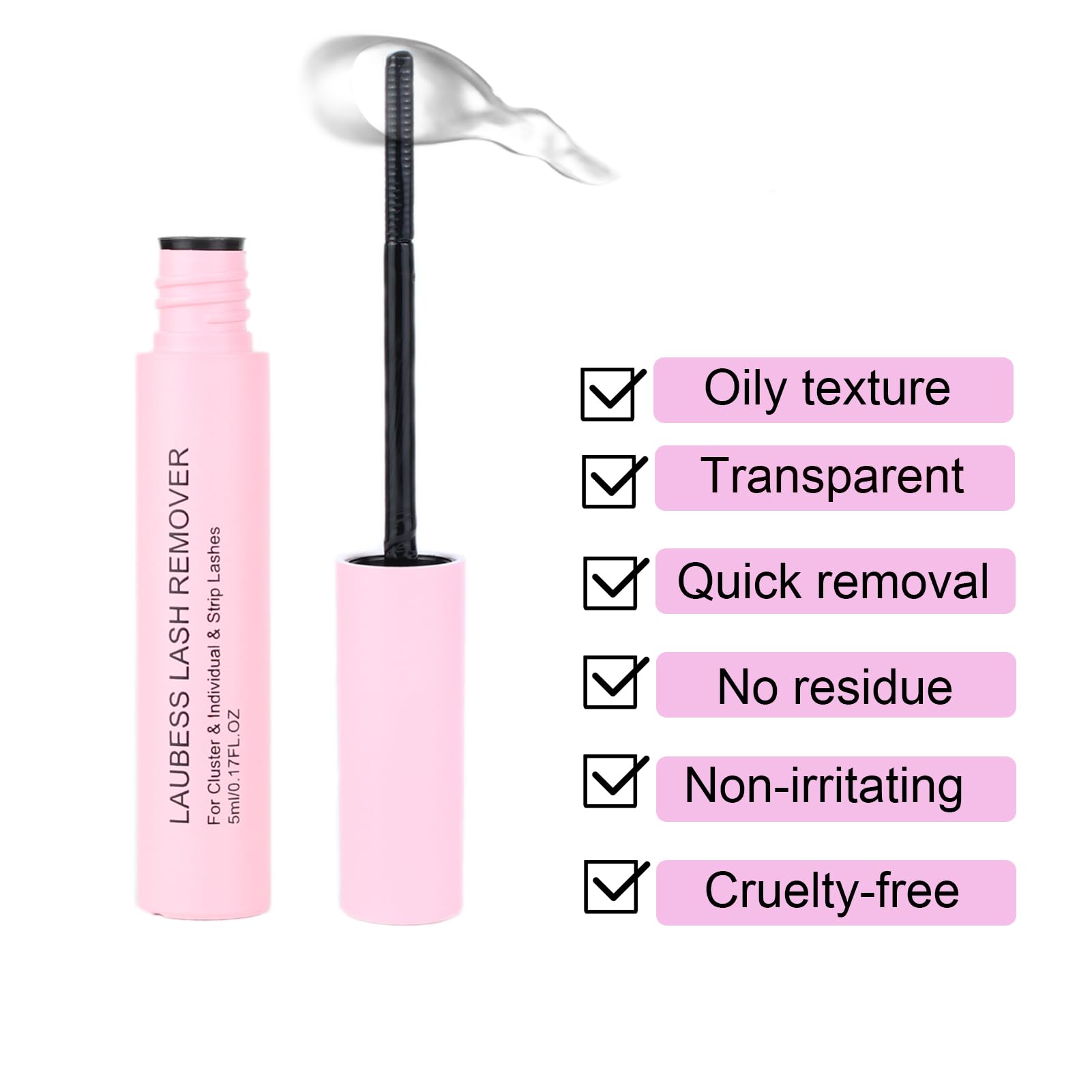 Soft cotton pads used with LAUBESS LASH Remover to wipe residues.