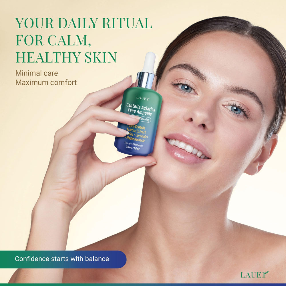 LAUER COSMETIC Centella serum used in a gentle daily skincare routine.