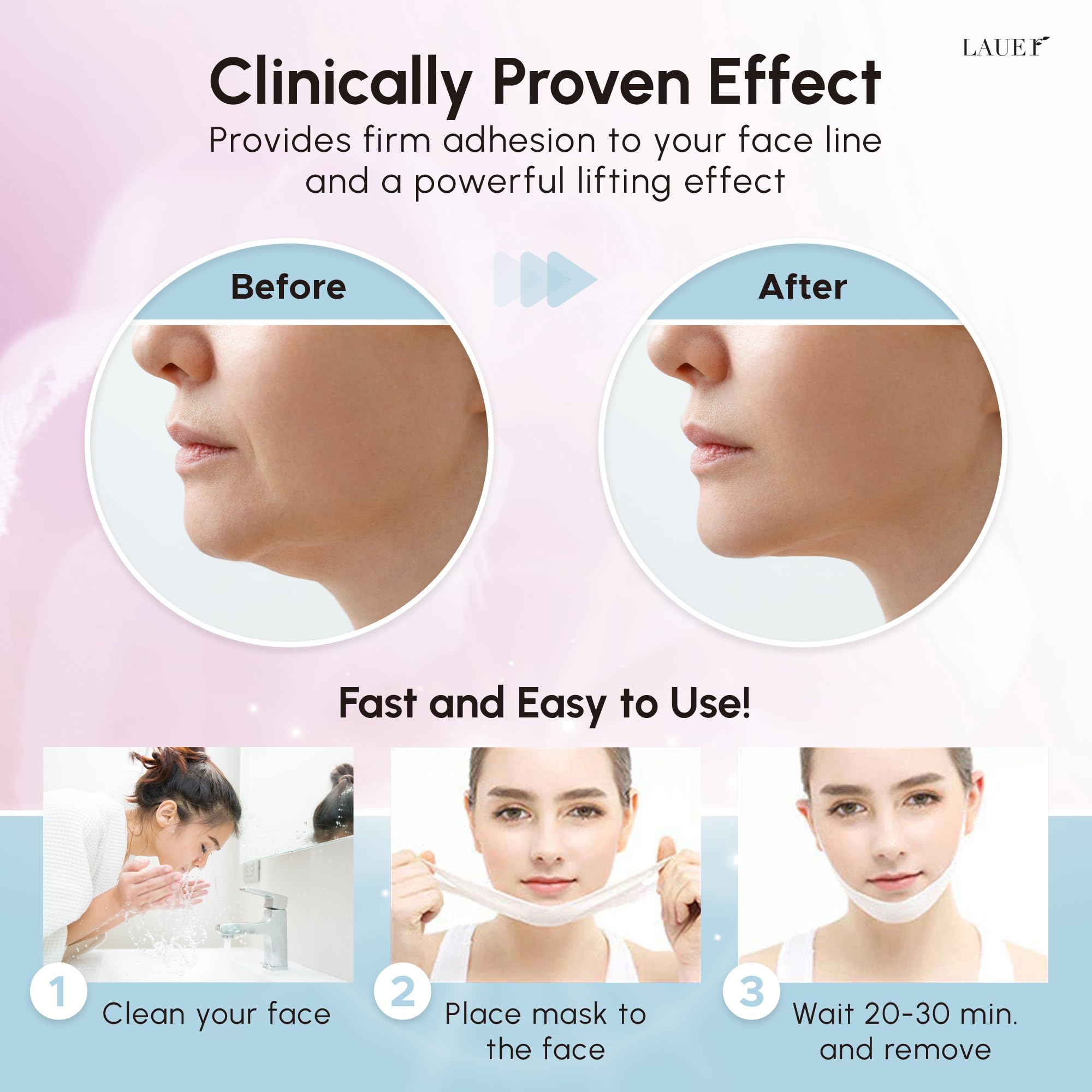 LAUER COSMETIC V-lift chin mask enhances facial contour
