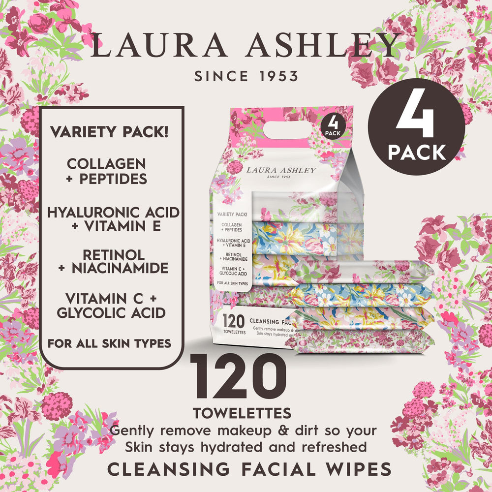 Laura Ashley close-up of wipe texture for gentle cleansing.