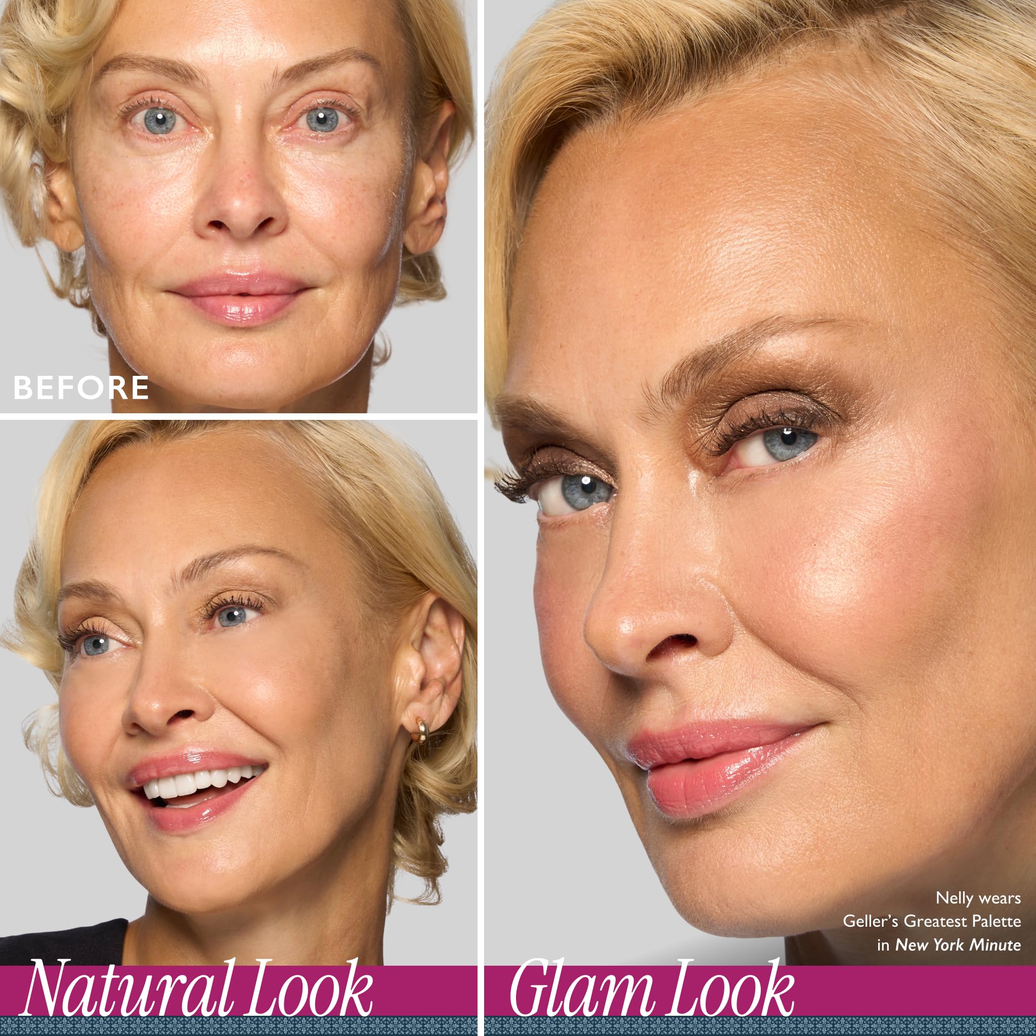 Ethical Rose blush on Laura Geller New York palette for radiant warmth.