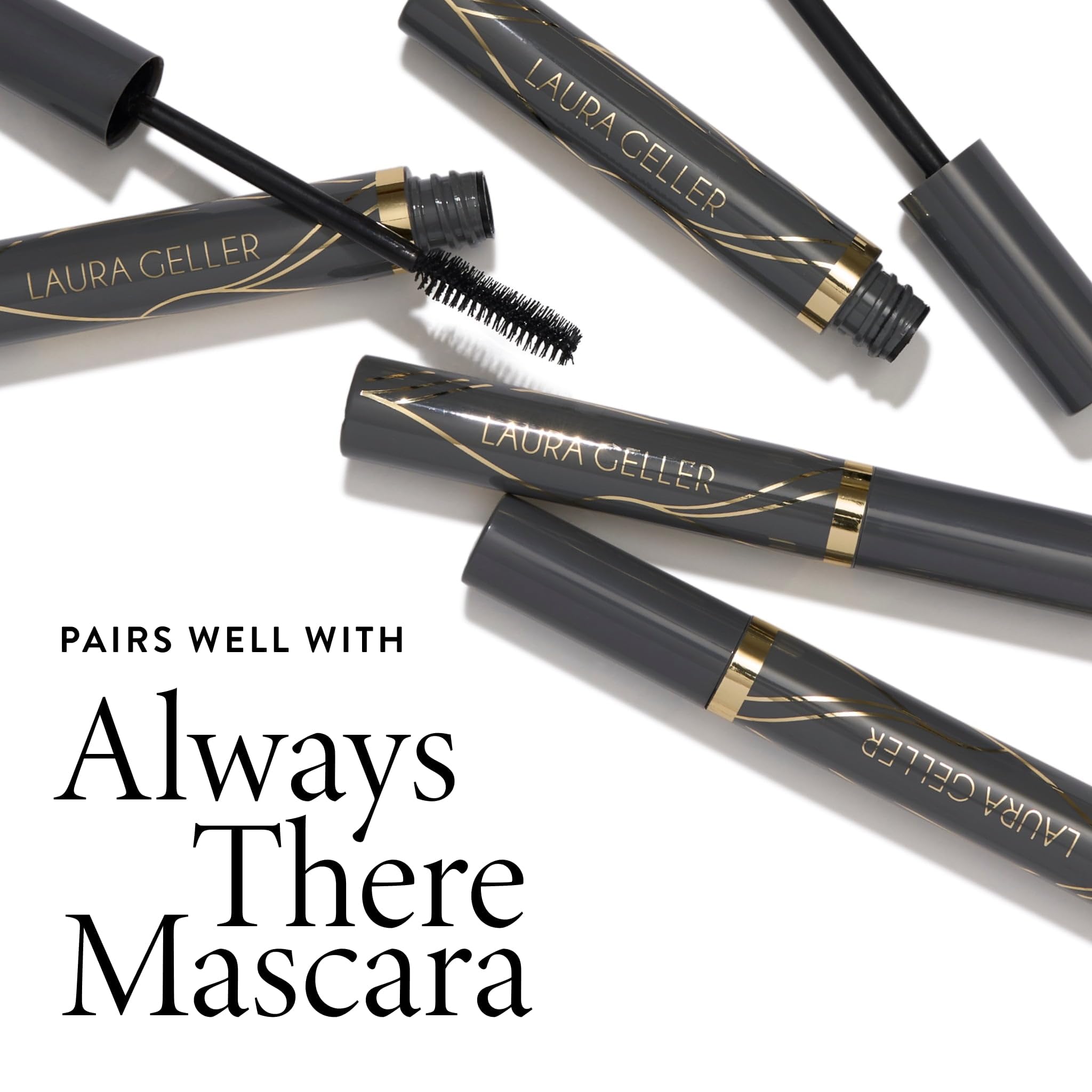 LAURA GELLER NEW YORK smooth-glide eyeliner swatch demonstrates easy application and quick definition.