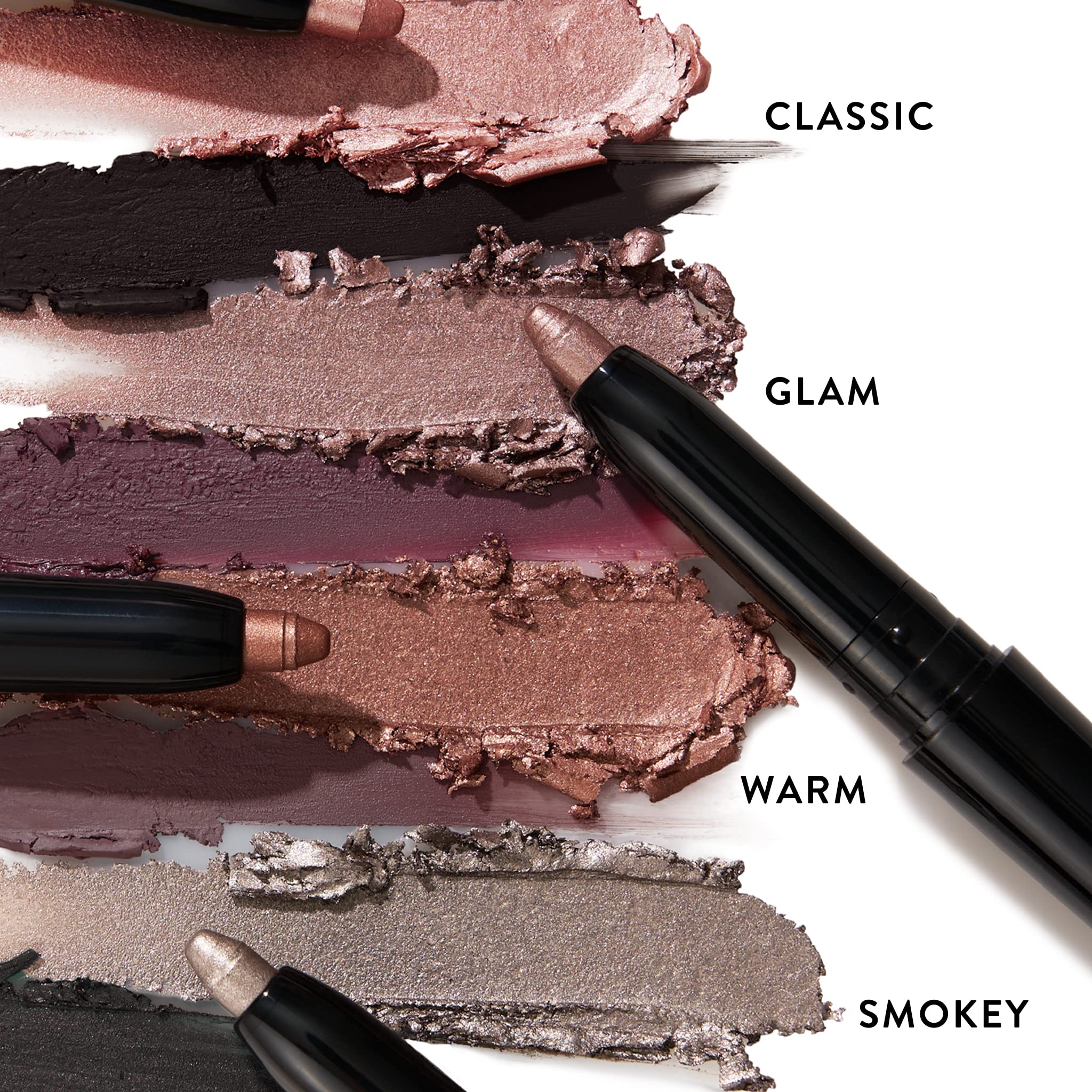 LAURA GELLER NEW YORK dual-ended stick saves time by combining lid color and liner.