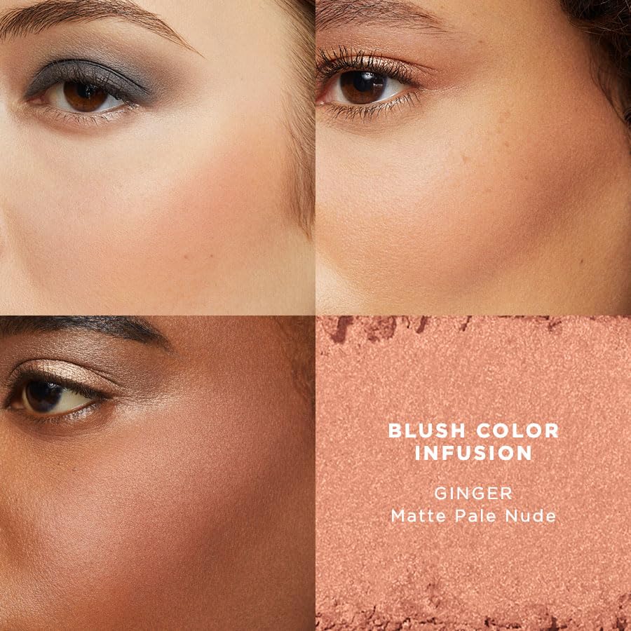 Application on cheek shows seamless blend and 10-hour wear potential.