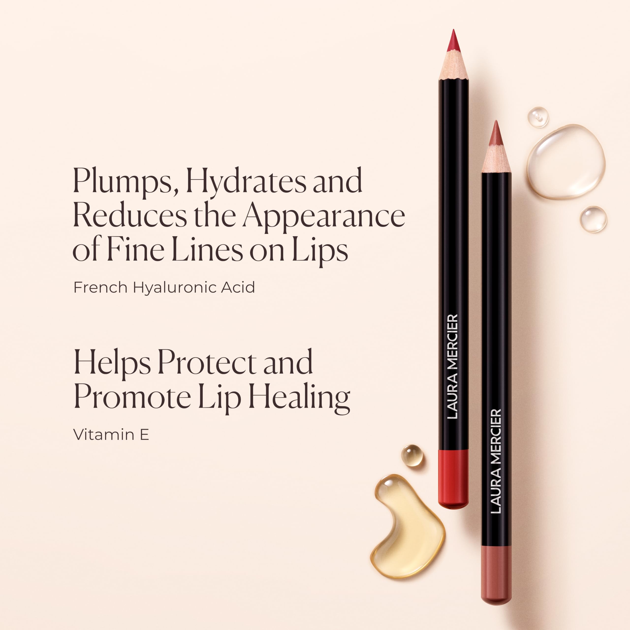 Laura Mercier Opulent Peach swatches show creamy texture and buildable color.