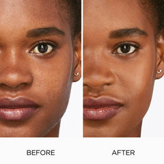Application of Laura Mercier Flawless Lumière foundation on face for lightweight coverage
