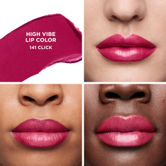 Laura Mercier High Vibe Lip Color 141 Click highlights long-wear with non-drying comfort.