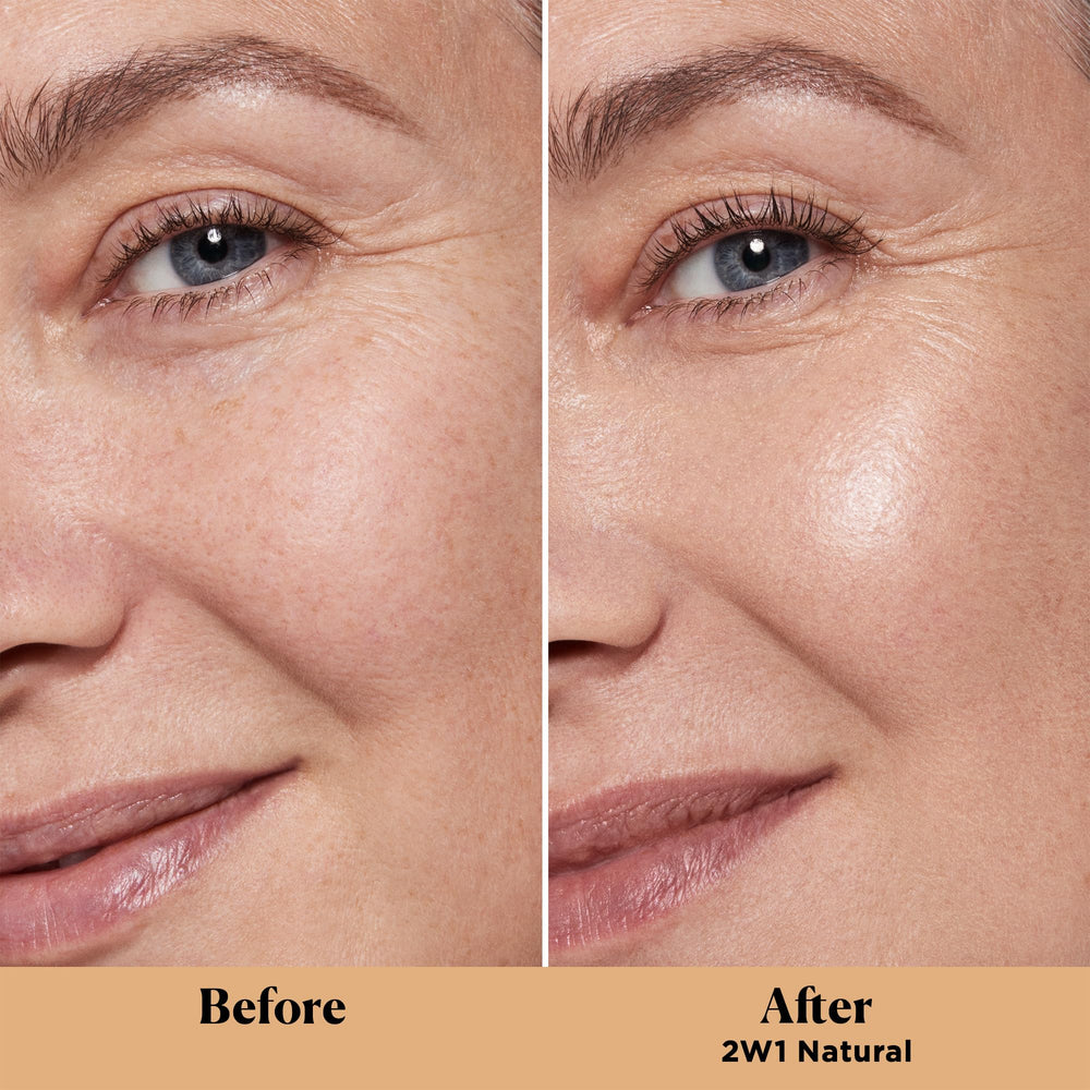 Laura Mercier Light Revealer pearls swirl close-up highlighting luminous complexion.