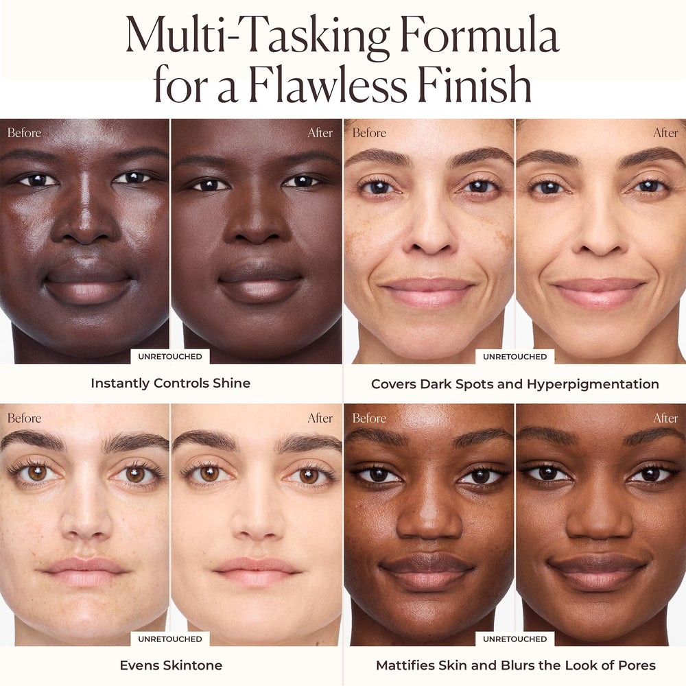 Laura Mercier non-comedogenic formula shown on skin for pore-friendly wear