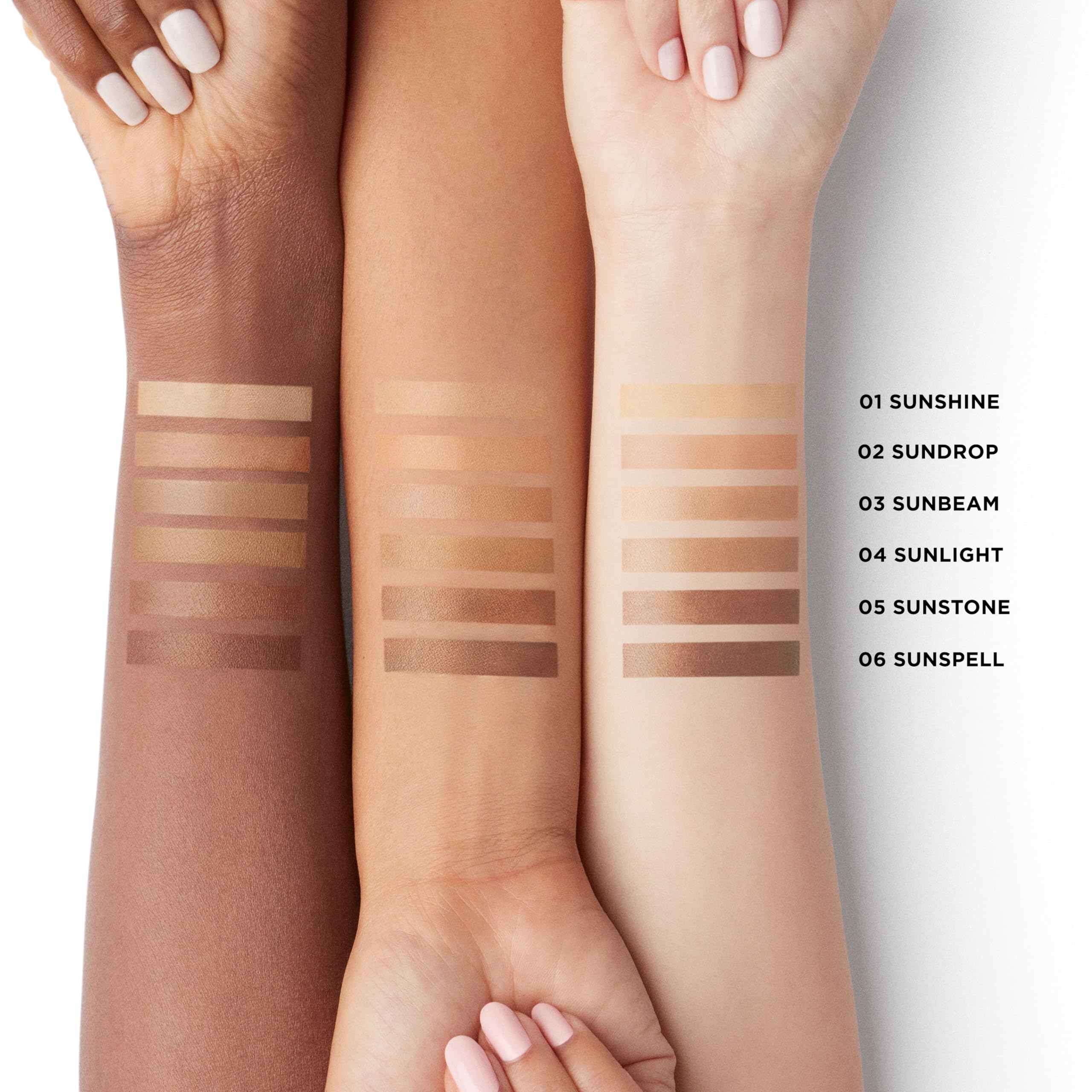 Laura Mercier bronzer being blended for natural bronze color