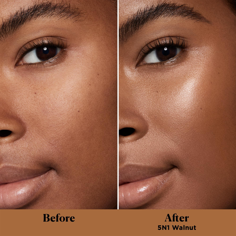 Laura Mercier Tinted Moisturizer Light Revealer on skin swatch shows natural glow.