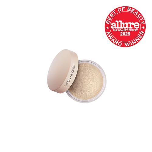 Laura Mercier translucent loose powder swatch for a flawless, natural look.