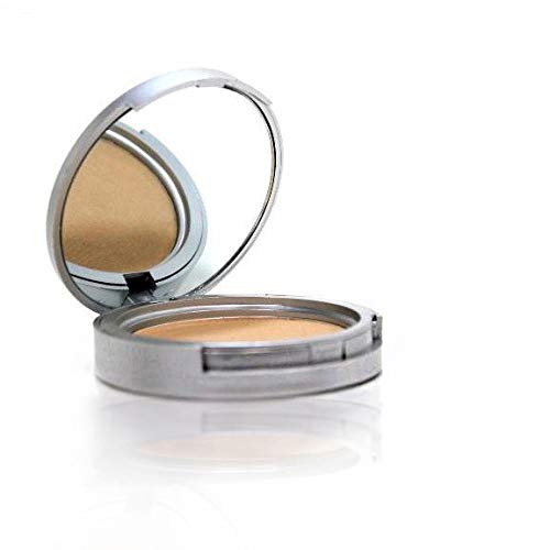 Lauren Brooke Cosmetiques pressed foundation bottle close-up showing soft matte finish for even skin tone