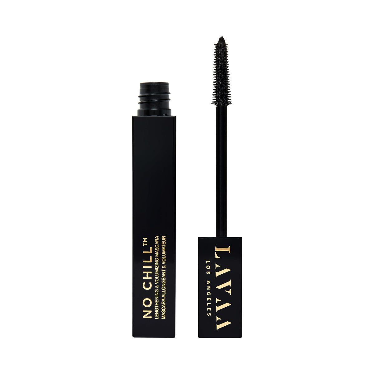 Lavaa Beauty No Chill Mascara cone wand lifts and lengthens lashes.