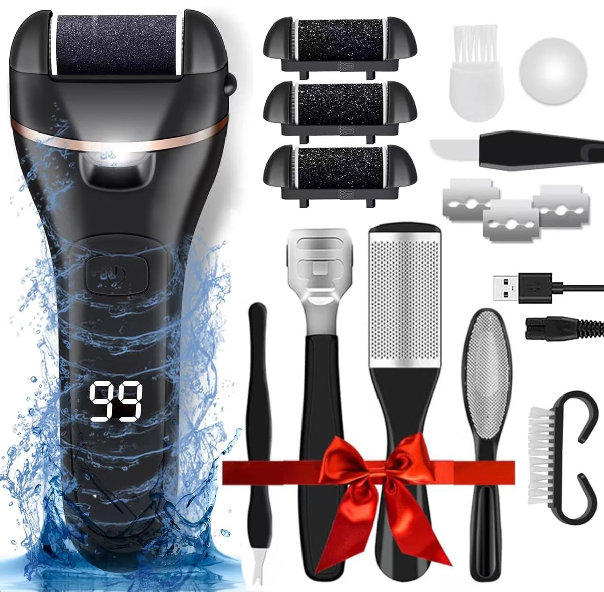 LAVAED electric callus remover front view for easy at-home foot care