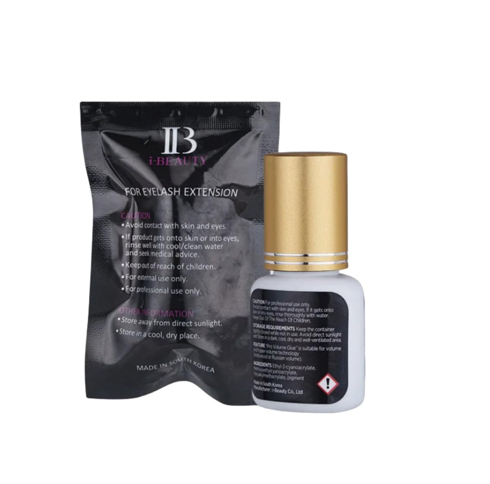 Lavalando IB Beauty Pro Volume Glue gold cap bottle signaling premium professional adhesive.