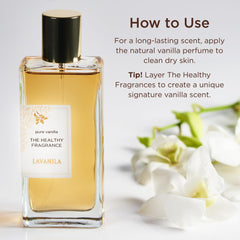 Lavanila perfume cap and bottle highlighting creamy tonka bean notes.