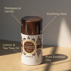 Lavanila Pure Vanilla deodorant glide on skin during use.