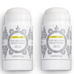 Lavanila Sport Luxe two-pack packaging showing value and unisex clean formula